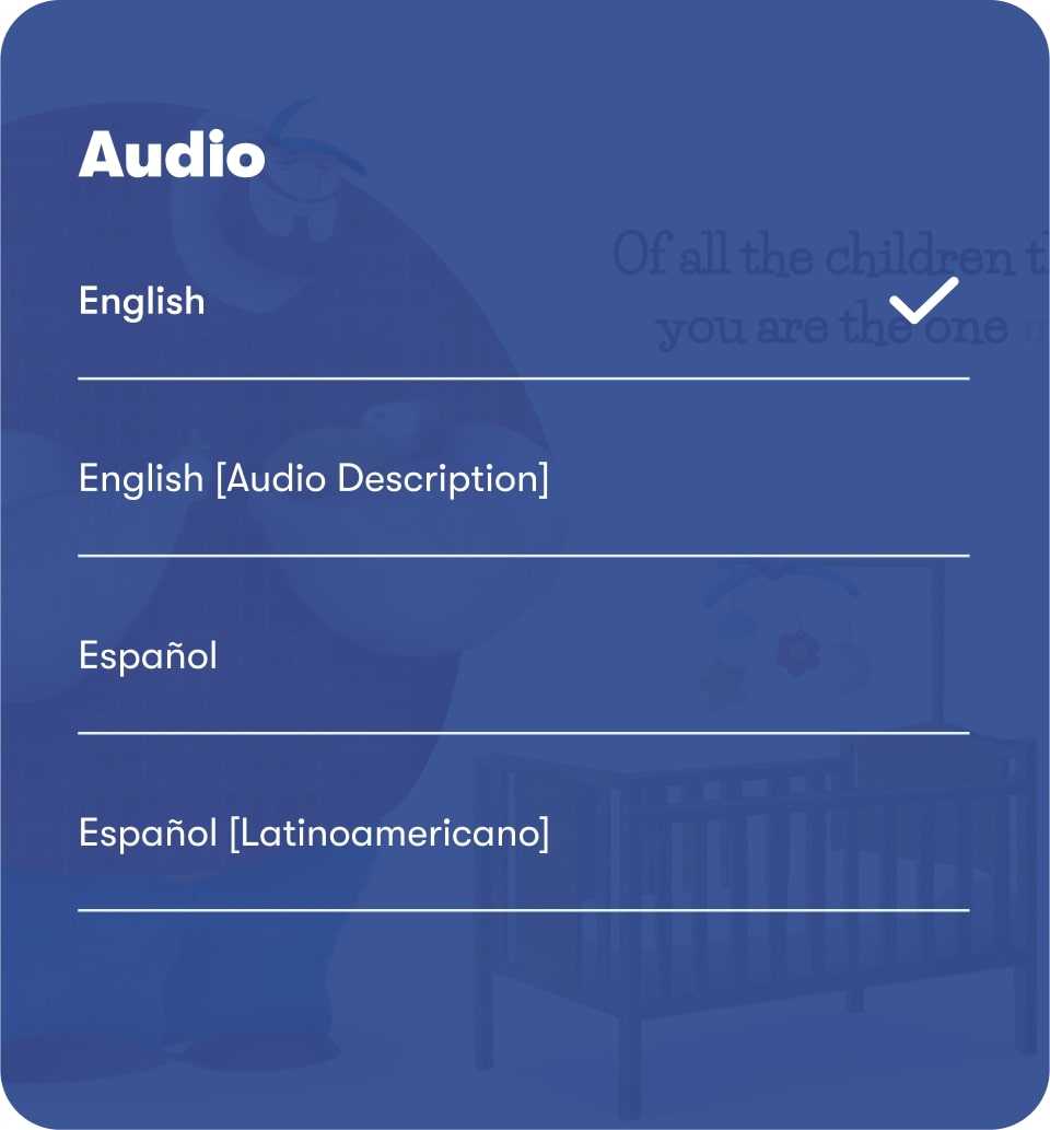 Vooks mobile audio menu
