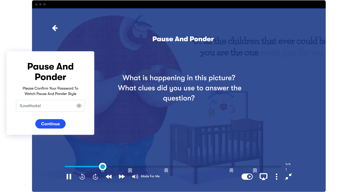 Vooks pause and ponder menu
